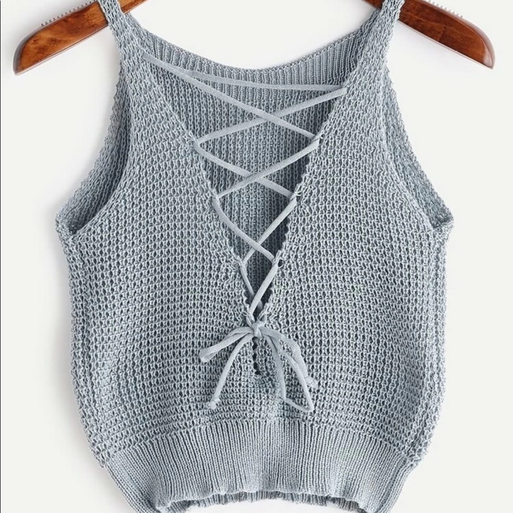 Lace up crochet top